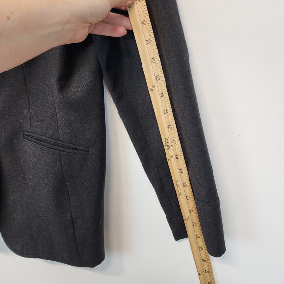 Vintage Wool Cashmere Blazer Size 10P Gray Office Career Tailored Fit Context - Picture 12 of 16